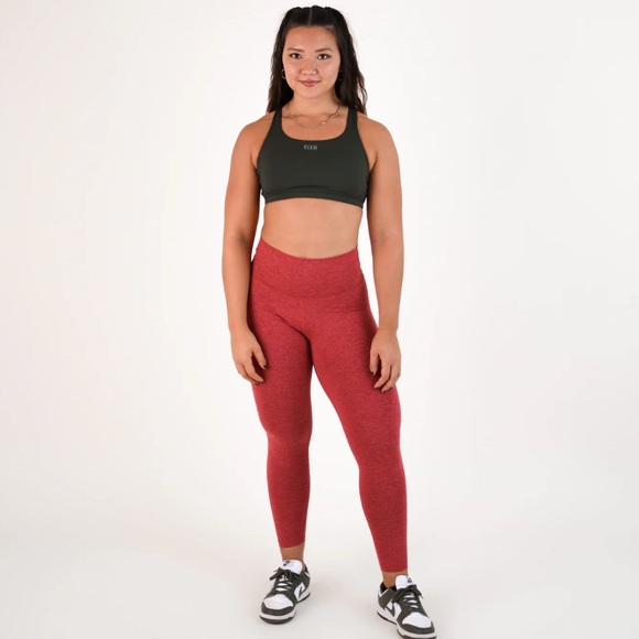 Fleo Super High Legging Higher Rise Heather Cardinal Size S - Picture 1 of 12